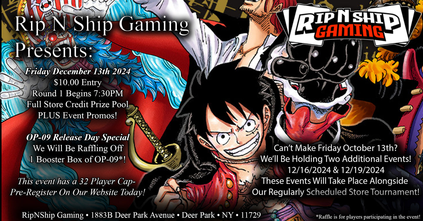 December 13th 2024 - One Piece Card Game 2nd Anniversary Tournament & OP-09 Release!